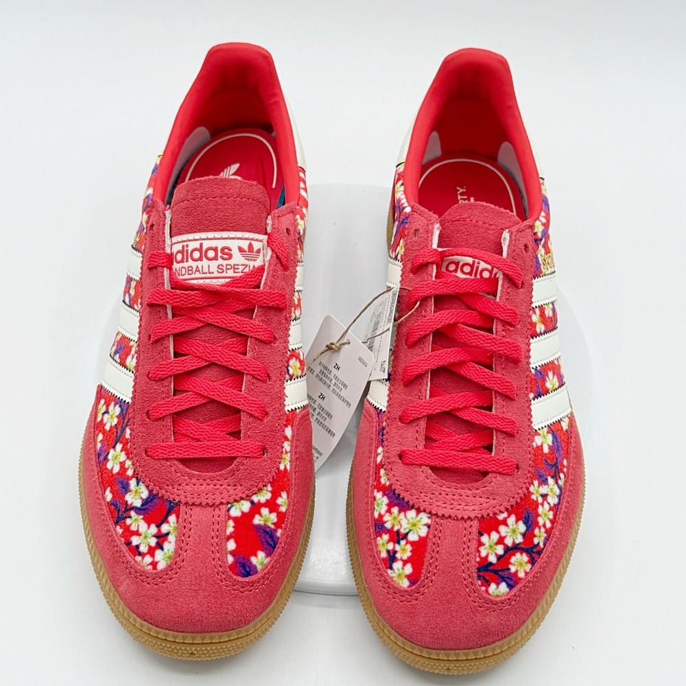 Adidas Handball Spezial X Liberty London Size 7 GS Red/White Floral JR3883, NEW - Picture 8 of 10